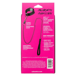 Euphoria Collection Collar With Chain Leash - Black