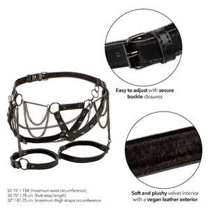 Euphoria Collection Plus Size Thigh Harness With Chains - Black - MyPleasure