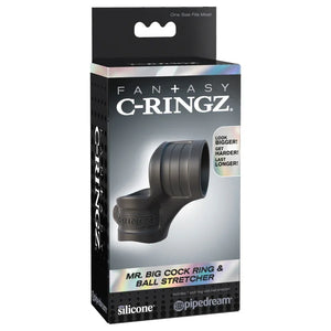 Fantasy C-Ring Mr Big Cock Ring and Ball Stretcher - Black - MyPleasure