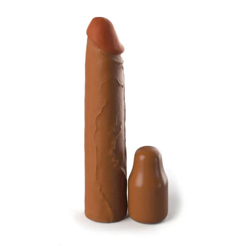 Fantasy X-Tensions Elite 8 Inch Sleeve With 2 Inch Plug - Tan - MyPleasure