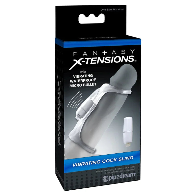 Fantasy X-Tensions Vibrating Cock Sling - Clear - MyPleasure