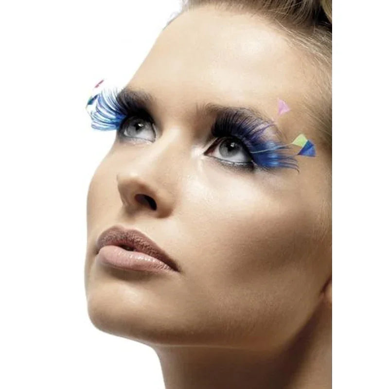 Feather Plume Eyelashes - Blue - MyPleasure