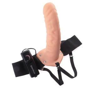 Fetish Fantasy Series 8-Inch Vibrating Hollow Strap-on - Flesh - MyPleasure