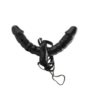 Fetish Fantasy Series Vibrating Double Delight Strap-on - Black - MyPleasure