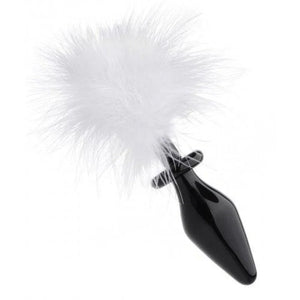 Fluffer Bunny Tail Glass Anal Plug - MyPleasure