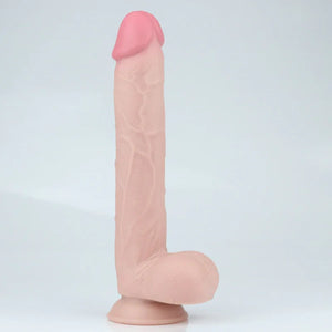 Get Lucky 11 Inch Real Skin Dildo - Tan - MyPleasure