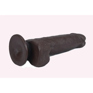 Get Lucky 7.5 Inch Real Skin Dildo - Dark Brown - MyPleasure