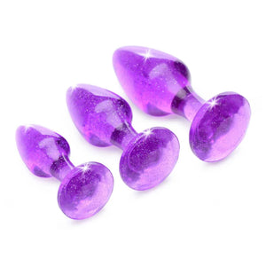 Glitter Gem Anal Plug Set - Purple - MyPleasure
