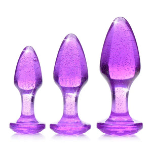 Glitter Gem Anal Plug Set - Purple - MyPleasure