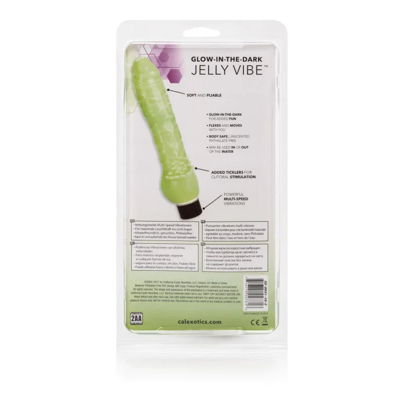 Glow-in-the-Dark Jelly Penis Vibe 7 Inches - Green - MyPleasure