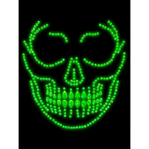 Glow in the Dark Skull Face Jewels Sticker - MyPleasure