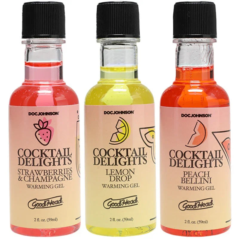 Goodhead Cocktail Delights Peach Bellini, Strawberries Champagne, and Lemon Drop 3 Pack 2 Oz. - MyPleasure