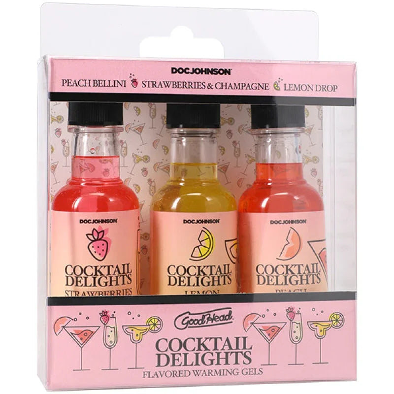 Goodhead Cocktail Delights Peach Bellini, Strawberries Champagne, and Lemon Drop 3 Pack 2 Oz. - MyPleasure