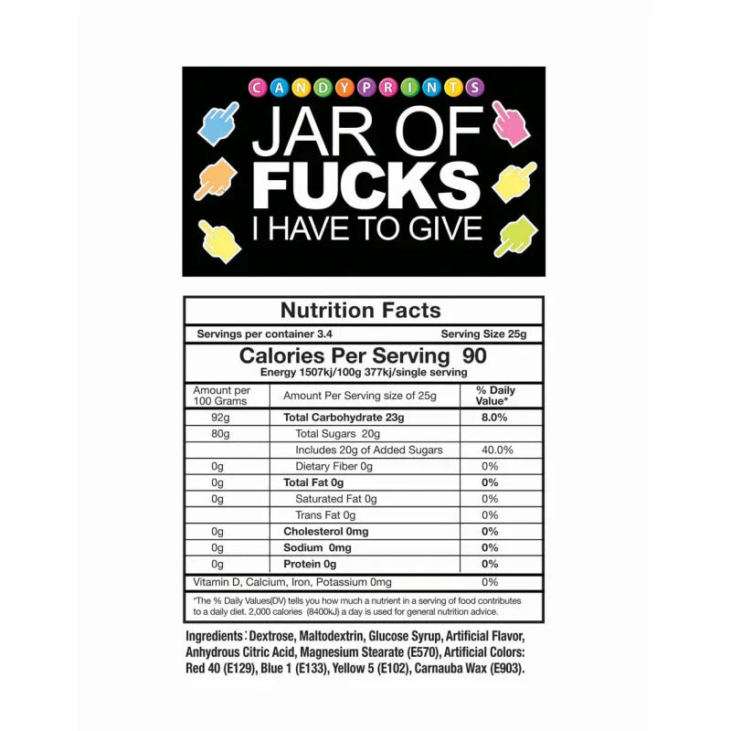 Jar of Fucks I Have to Give – 2lb Tart Candy - MyPleasure