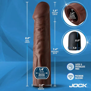 Jock Vibrating Penis Extension with Remote - Dark - MyPleasure