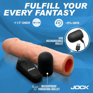 Jock Vibrating Penis Extension with Remote - Light - MyPleasure