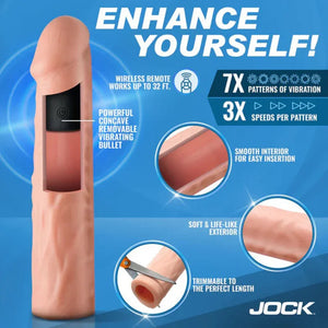 Jock Vibrating Penis Extension with Remote - Light - MyPleasure