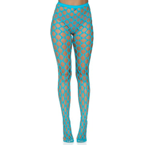 Jumbo Pothole Net Tights - Neon Blue - One Size Blue - One Size - MyPleasure