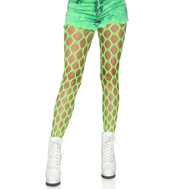 Jumbo Pothole Net Tights - Neon Green - One Size Green - One Size