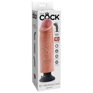 King Cock 10" Vibrating Cock - Flesh - MyPleasure