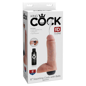 King Cock 8 Inch Squirting Cock With Balls - Flesh - MyPleasure