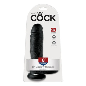 King Cock 8-Inch Cock With Balls - Black - MyPleasure