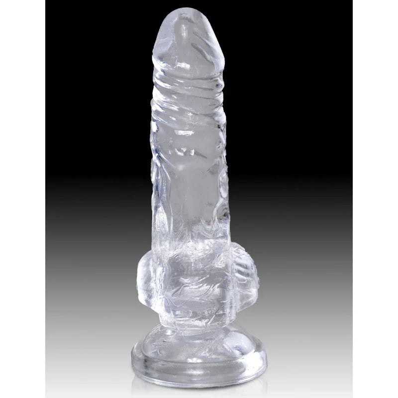 King Cock Clear 4" Cock With Balls - MyPleasure