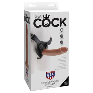 King Cock Strap-on Harness With 9" Cock - Tan - MyPleasure