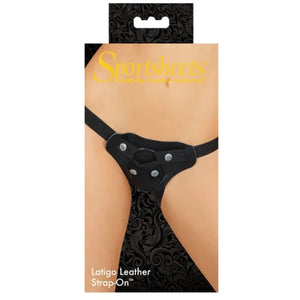 Latigo Leather Strap on - Black - MyPleasure
