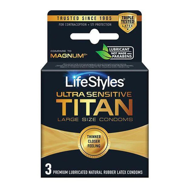 Lifestyles Ultra Sensitive Titan Large 3 Pack - MyPleasure