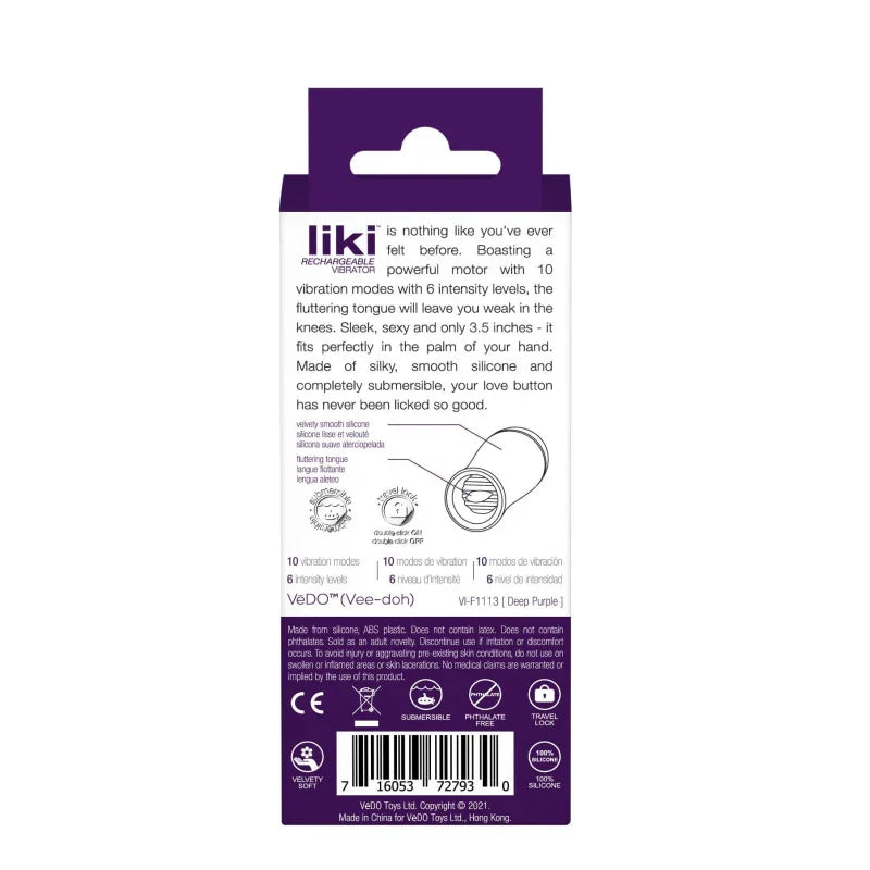 Liki Rechargeable Flicker Vibe - Deep Purple - MyPleasure