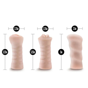 M for Men - 3-Pack Self-Lubricating Vibrating Stroker Sleeve Kit - Vanilla - MyPleasure