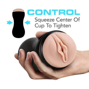 M for Men - Soft and Wet - Pussy With Pleasure Orbs - Self Lubricating Stroker Cup - Vanilla - MyPleasure