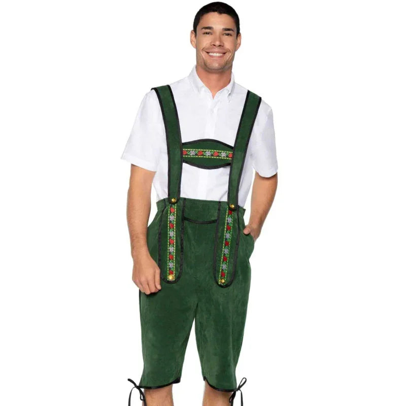 Men's Beerfest Lederhosen Oktoberfest Costume - X-Large - Green - MyPleasure