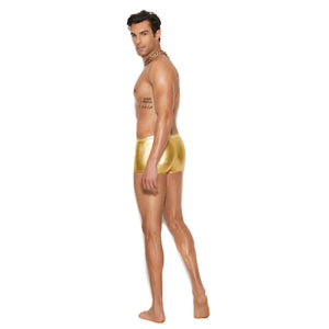 Men's Gold Lame Boxer Brief - Small/medium - Gold - MyPleasure