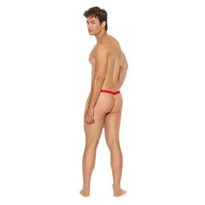 Men's Striped Mesh G-String Pouch - One Size - Black - MyPleasure