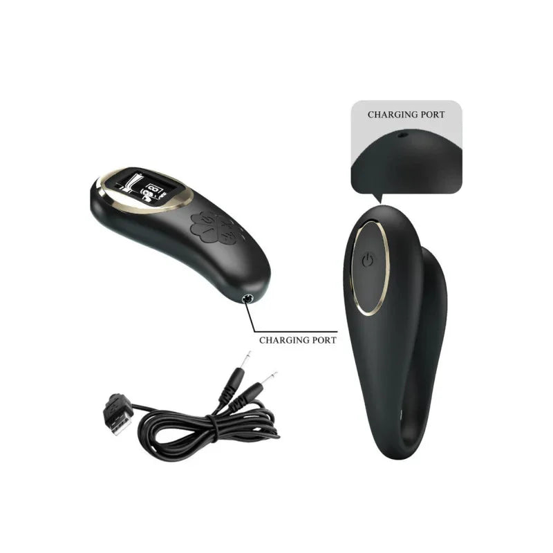 Nathan Double Pleasure Remote Control Vibrator - Black - MyPleasure
