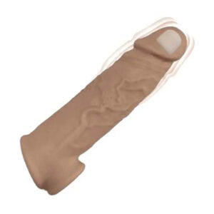 Natural Realskin Vibrating Penis Xtender - Brown - MyPleasure