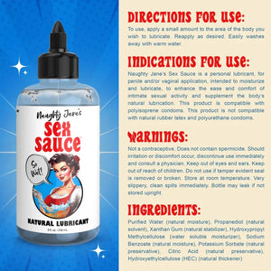 Naughty Jane's Sex Sauce Natural Lubricant 8oz - MyPleasure