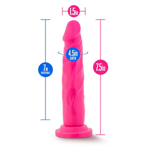 Neo - 7.5 Inch Dual Density Cock - Neon Pink - MyPleasure
