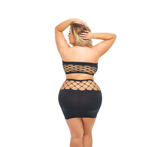 Net Worth 2pc Bandeau Set - Queen - Black - MyPleasure