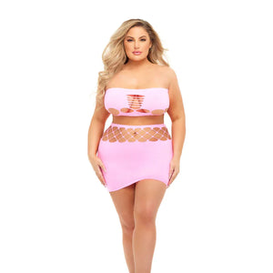 Net Worth 2pc Bandeau Set - Queen - Pink - MyPleasure