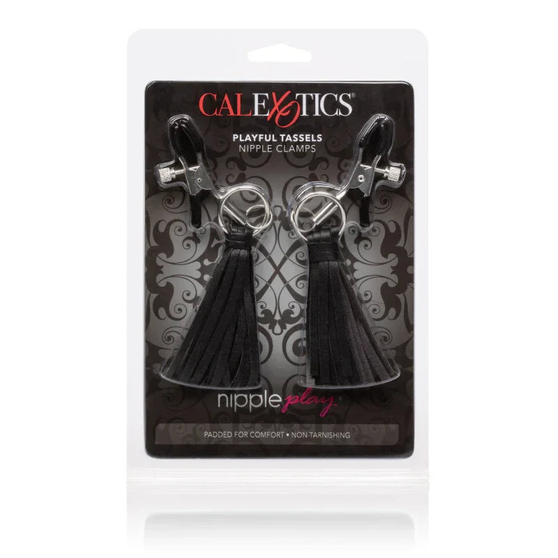 Nipple Play Playful Tassels Nipple Clamps - Black - MyPleasure