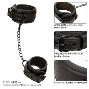 Nocturnal Collection Ankle Cuffs - Black - MyPleasure