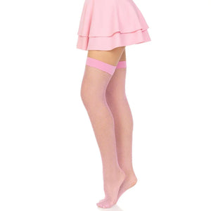 Nylon Fishnet Stocking - One Size - Pink - MyPleasure