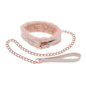 Peaches N Creame Fur Collar and Leash - Pink - MyPleasure