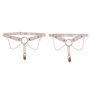 Peaches & N Creame Pearl Garters - Peach - MyPleasure