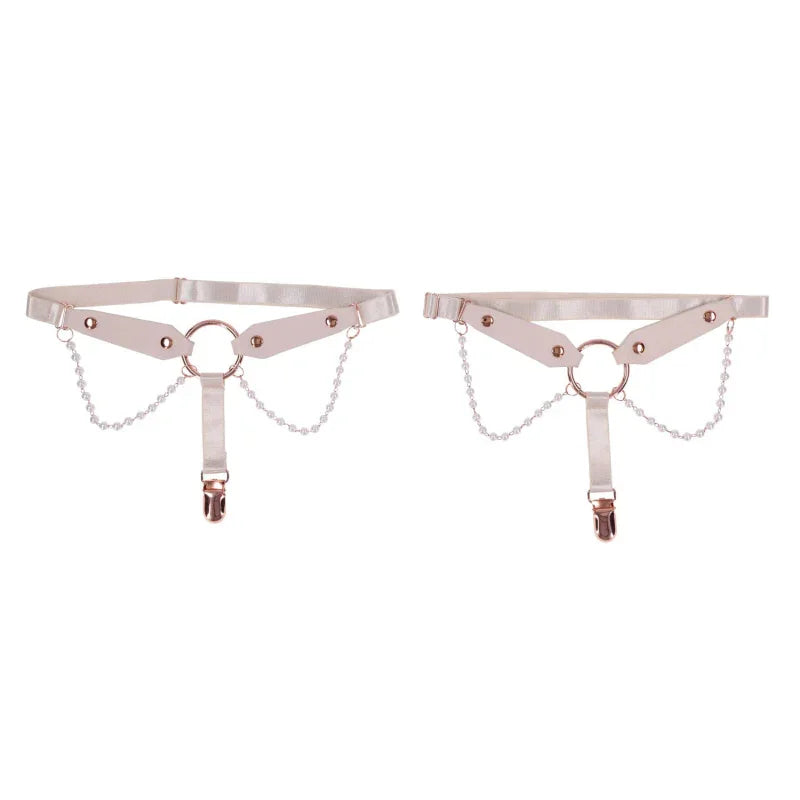 Peaches & N Creame Pearl Garters - Peach - MyPleasure