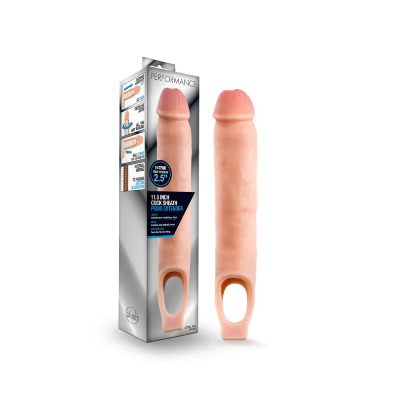 Performance - 11.5 Inch Cock Sheath Penis Extender - Vanilla - MyPleasure