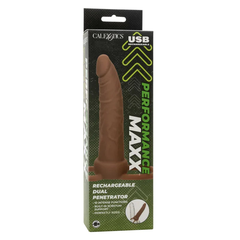 Performance Maxx Rechargeable Dual Penetrator - Brown - MyPleasure